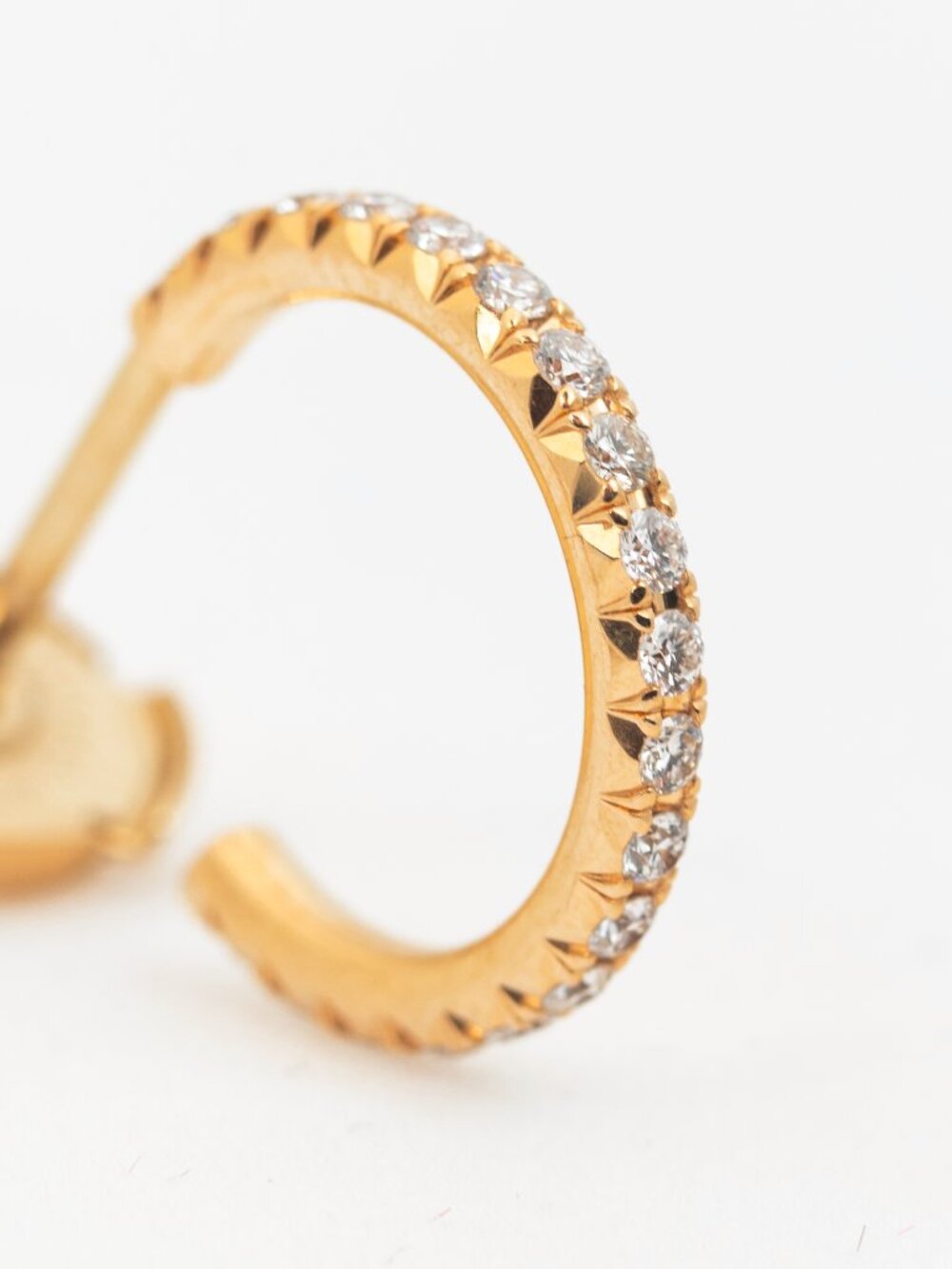 Tiffany & Co. Metro 18k Gold & Diamond Hoop Earrings - Picture 5 of 5